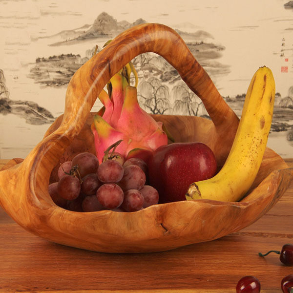 Natural wood handmade crafts hot selling fruit basket