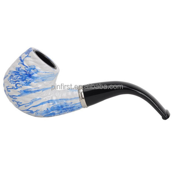 Newest Blue and White Porcelain Stylish Bakelite Smoking Pipe Tobacco Cigarettes Cigar Pipe