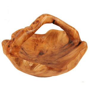 Natural wood handmade crafts hot selling fruit basket