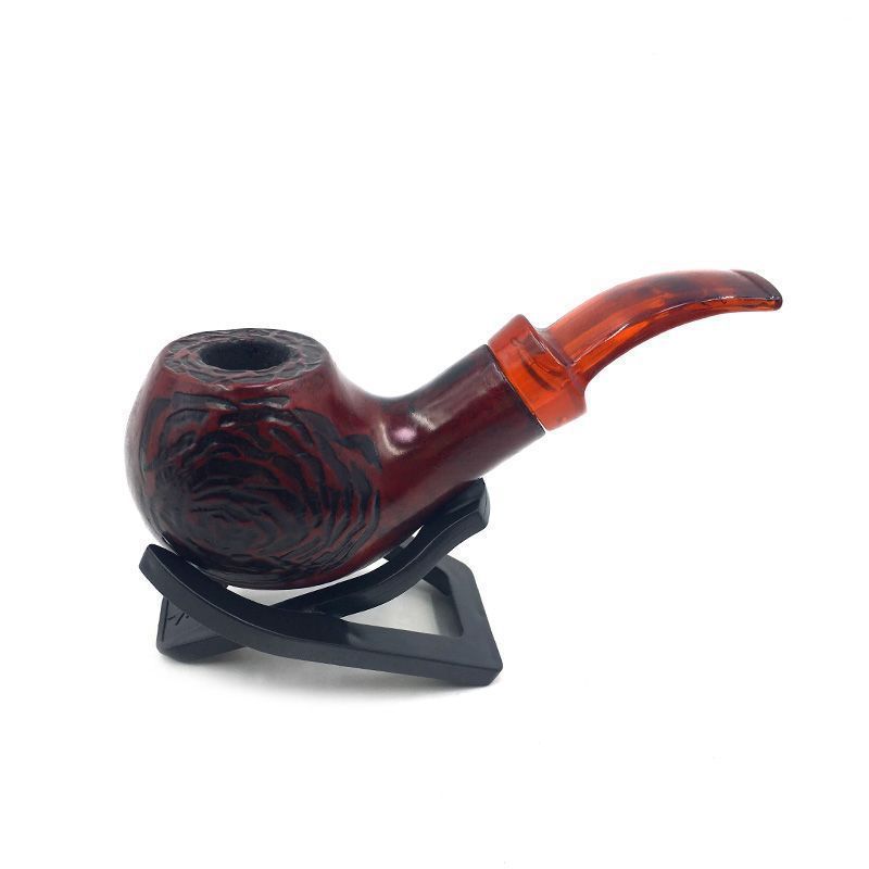 Top quality Tobacco Pipes Wooden Enchase Carved free Smoking Pipe