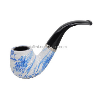 Newest Blue and White Porcelain Stylish Bakelite Smoking Pipe Tobacco Cigarettes Cigar Pipe