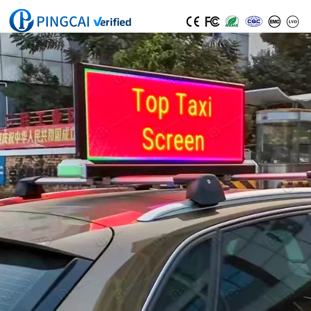 PINGCAI Advertising on the Car Bracket P2.5 Taxi Top LED Digital Advertising Board Car Display LED Taxi Screen