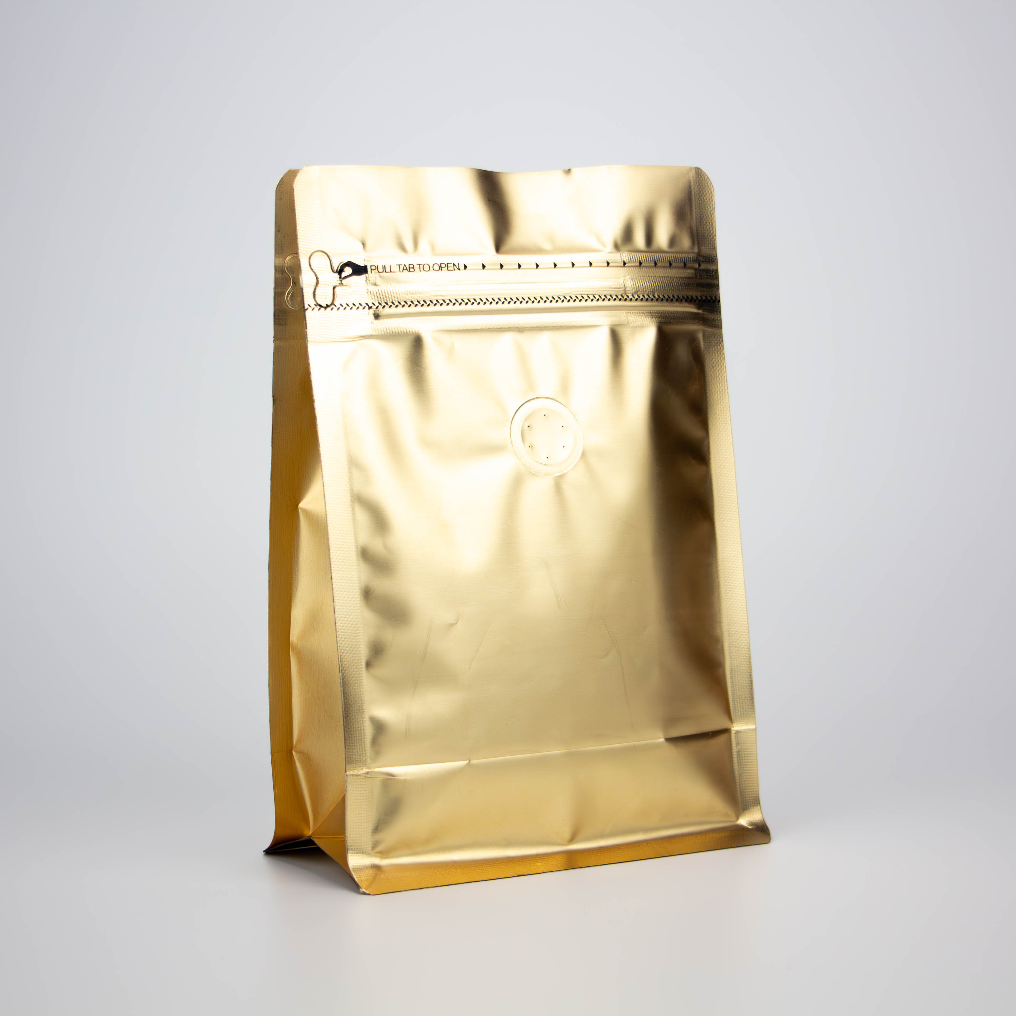 Factory Supply Custom 1/4 Pb 1/2 Pb 1 Pb Gold Printing Food Grade Coffee Bag Flat Bottom Pouch with Valve