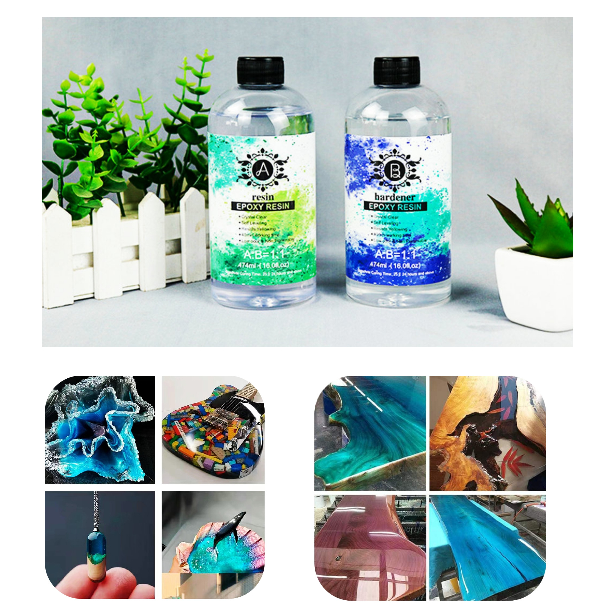 Epoxy resin table AB glue transparent color cheaper price for river table epoxy resin kit for beginners