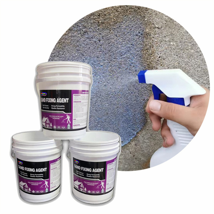 Direct spraying with sprayer liquid sand fixing agent solve the problem of sand on the wall