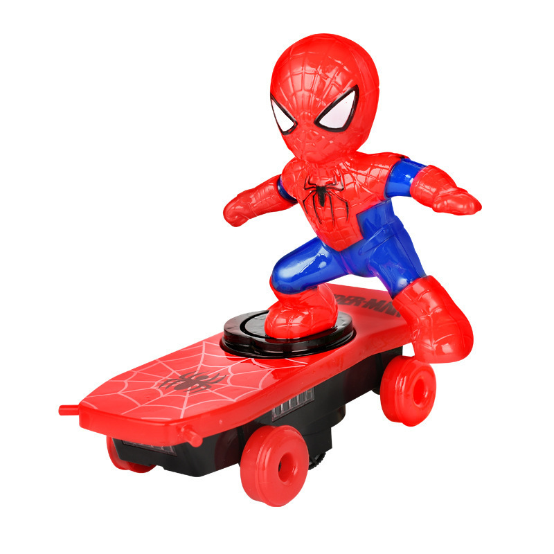 New Hot Selling Action Figure Spider Man Battery Reversible and Ultraman Dance Toy Car Action Toy Car Children's Gift