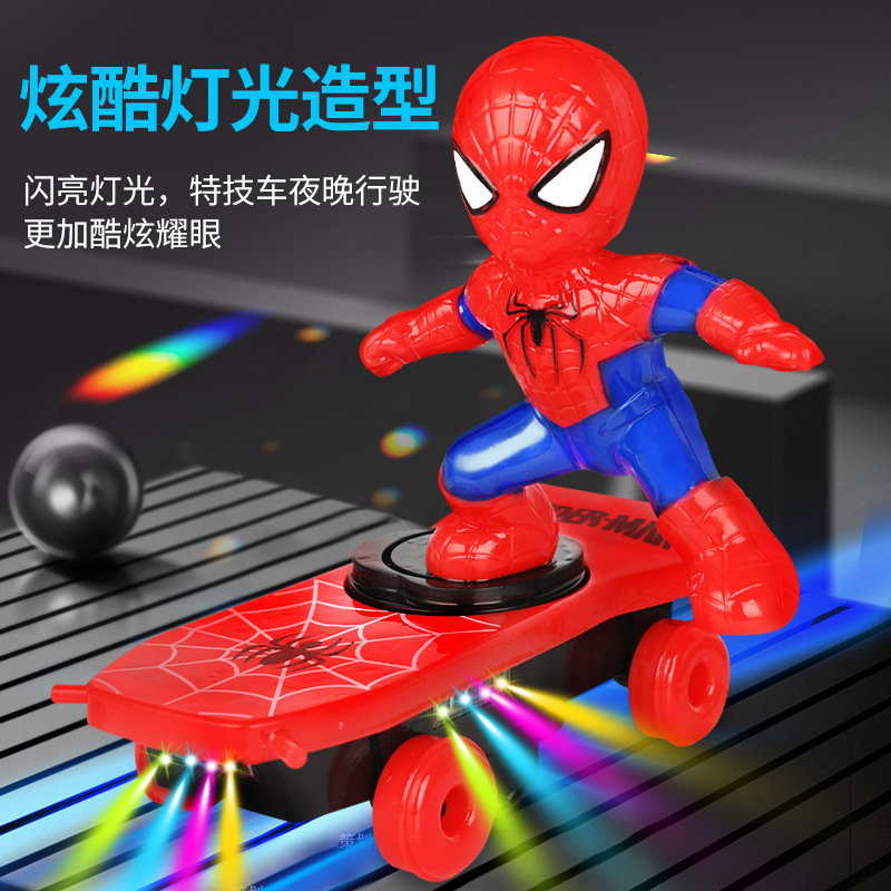 New Hot Selling Action Figure Spider Man Battery Reversible and Ultraman Dance Toy Car Action Toy Car Children's Gift