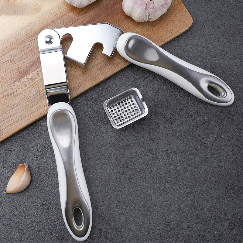 Custom/wholesale Stainless Steel Garlic Press With Abs Handle Rocker Crusher Peeler Food Fruit Kitchen Gadget Tool Accessory