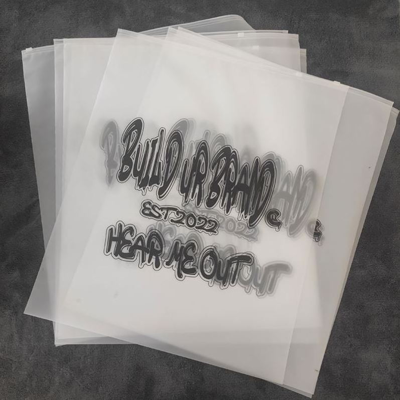 Custom Clothing CPE Large Size Hoodie Zipper Packaging Clear Frosted Bag