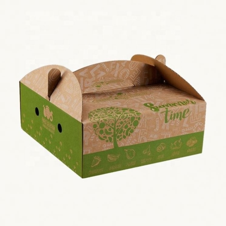 Customized Boxes Foldable Corrugated Fruit Packaging Wax Waterproof Carton For Banana Vegetable Gift