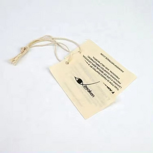 Eco-friendly Custom Canvas Cotton Fabric Hangtags Swimwear Baby Clothes Clothing Swing Tags Canvas Hang Tag