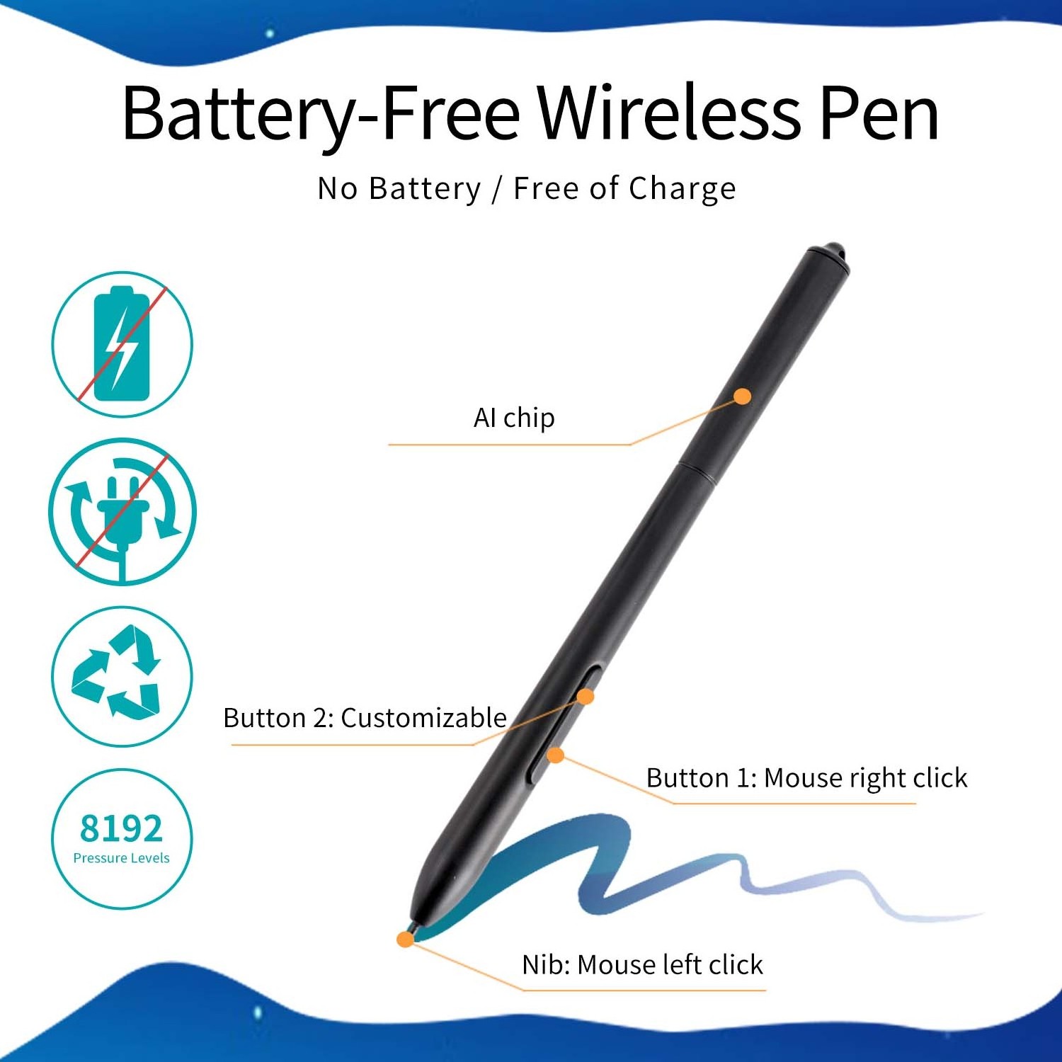 VINSA 1060Plus Graphic Tablet Drawing Pad With Digital Pen 12 Hot Keys With Wireless Stylus Mesa Digitalizadora