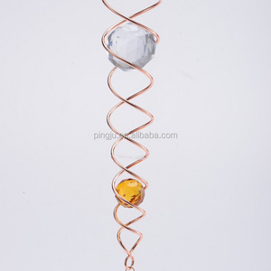 3D Crystal twister spiral- Amber ball for wind spinner