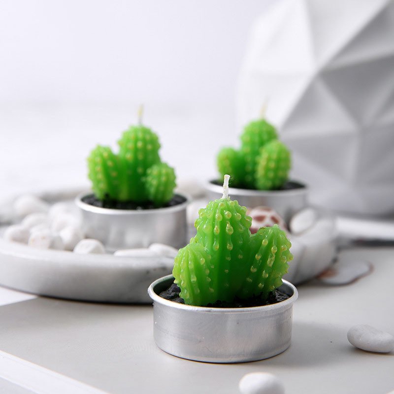 Pingleboole Custom Scented Soy Wax Candle Luxury Candle Handmade Customized Logo Cactus Shape Candles For Home Decoration