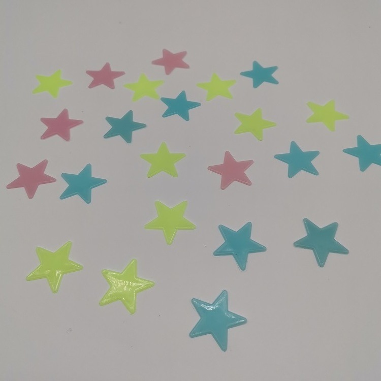 100pcs/pack plastic glow in dark stars luminous fluorescent acrylic decorative wall stickers