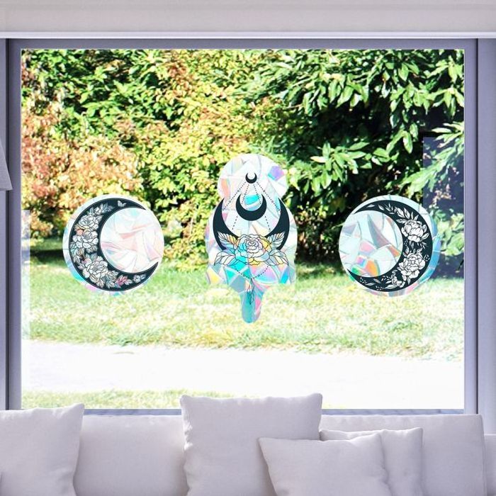 Custom PVC Non Adhesive Electrostatic Window Decals Rainbow Suncatcher Sticker