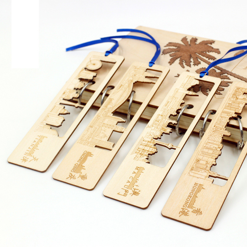 custom laser cut wooden bookmark ruler engraving bookmarks for books with tassel