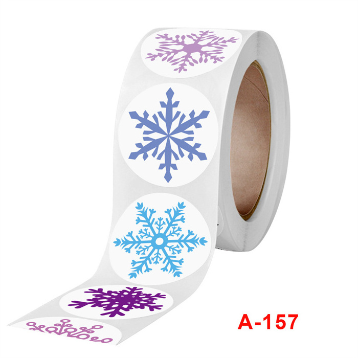 cards envelope seals decals holiday party decorations christmas snowflake stickers roll