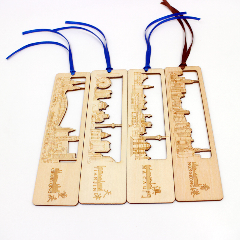 custom laser cut wooden bookmark ruler engraving bookmarks for books with tassel