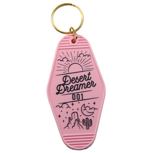 DIY 2023 Transparent ABS Custom Print QR Code Motel Key Ring Keychain