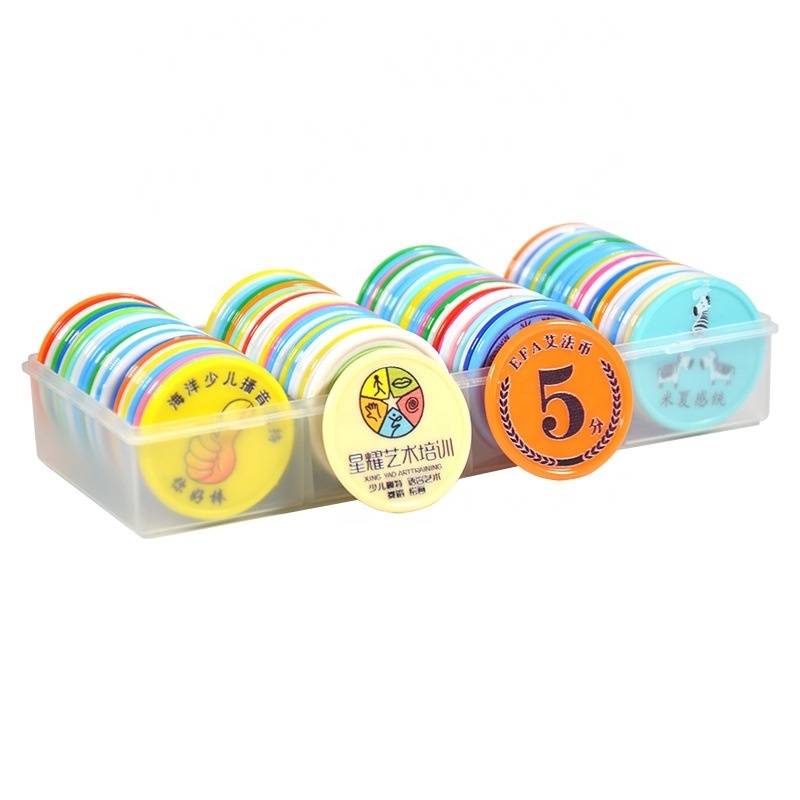 custom printed double sides number plastic game token coins blanks 37mm