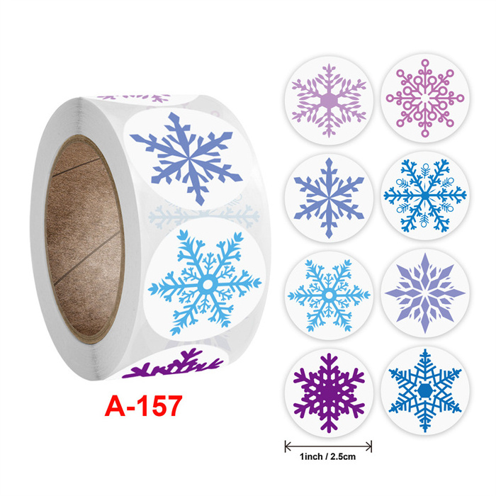 cards envelope seals decals holiday party decorations christmas snowflake stickers roll