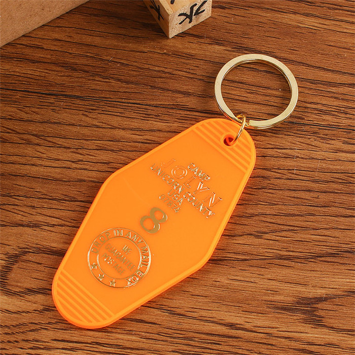 DIY 2023 Transparent ABS Custom Print QR Code Motel Key Ring Keychain