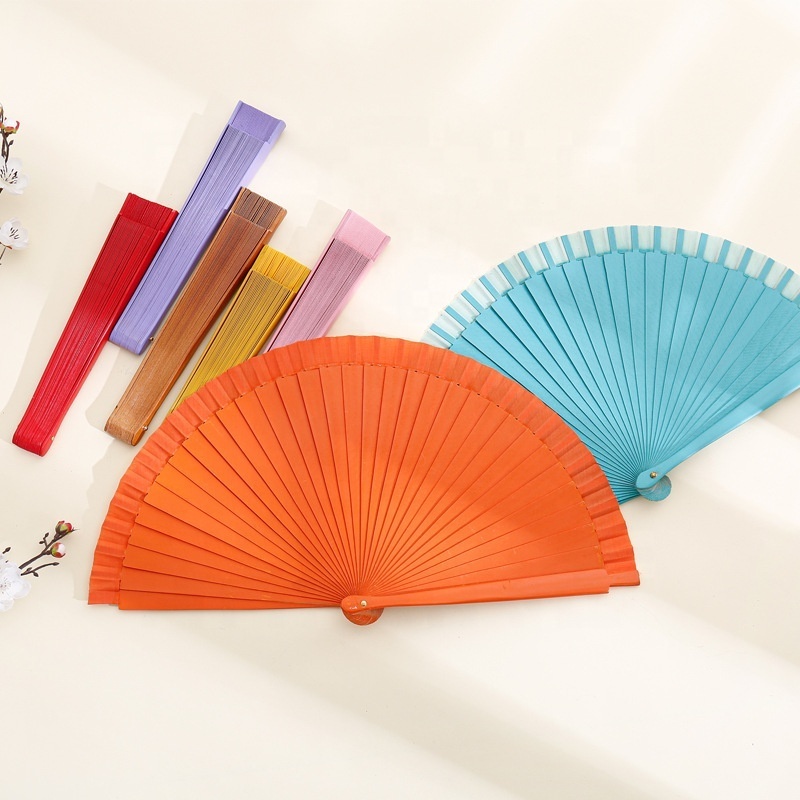 spanish folding handheld fans wood hand fan for wedding