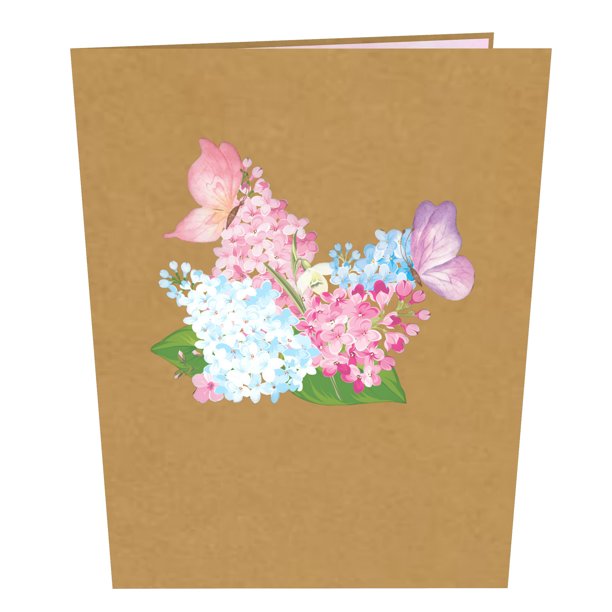 Lilac Flower Garden Pop Card Mother Day Valentine Anniversary Thank You Handmade 3D Pop Up Card For Wife Mom Grandma