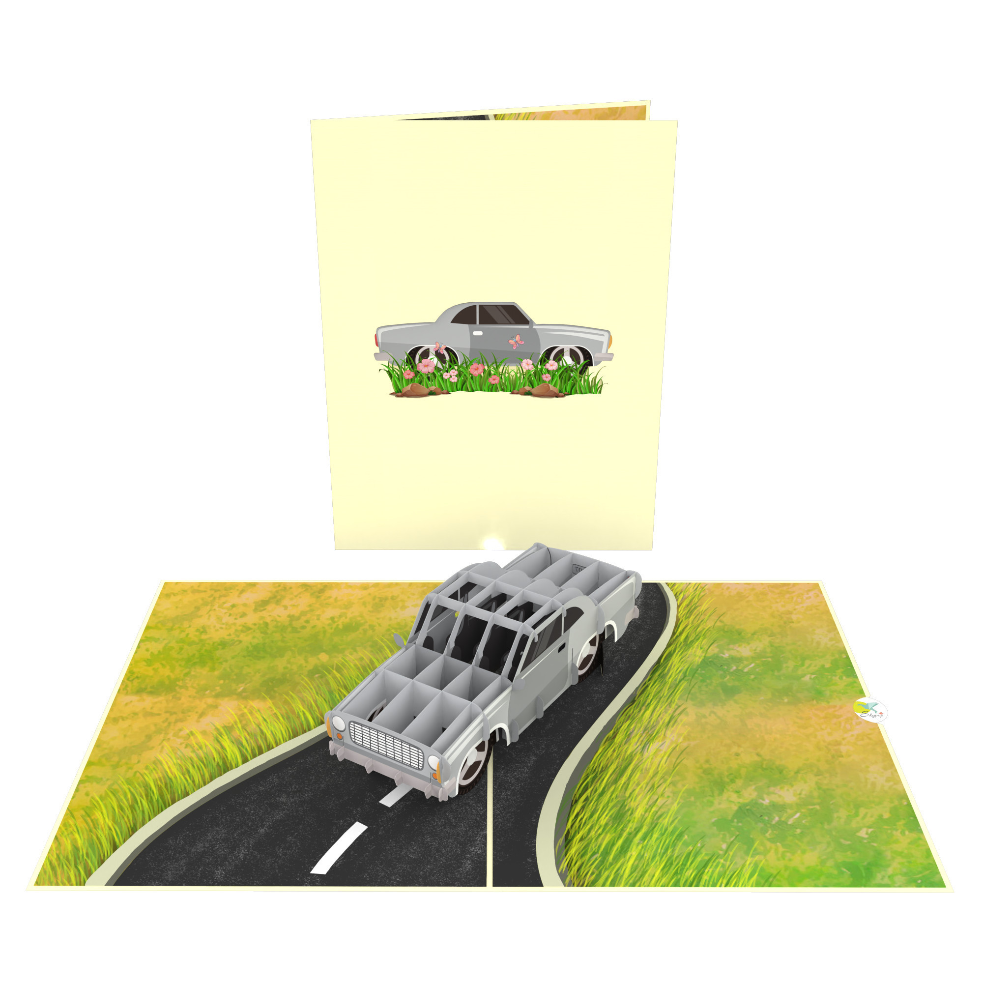 Cool Coupe Car Pop Card Greeting Cards Birthday Baby Born Father's Day Thank You Laser Cutting Handmade 3D Pop Up Card