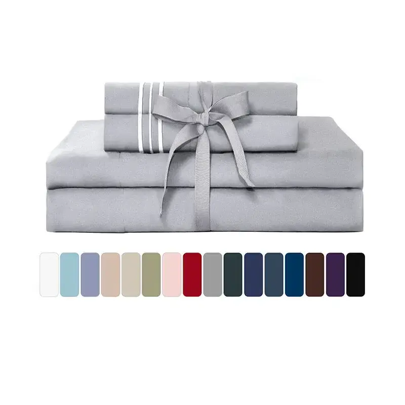 Transform Guest Rooms with Wholesale 5-Star Hotel Quality Cotton  Stripe Single Bed Sheets- Luxury Bedding Set for Upscale Hotel