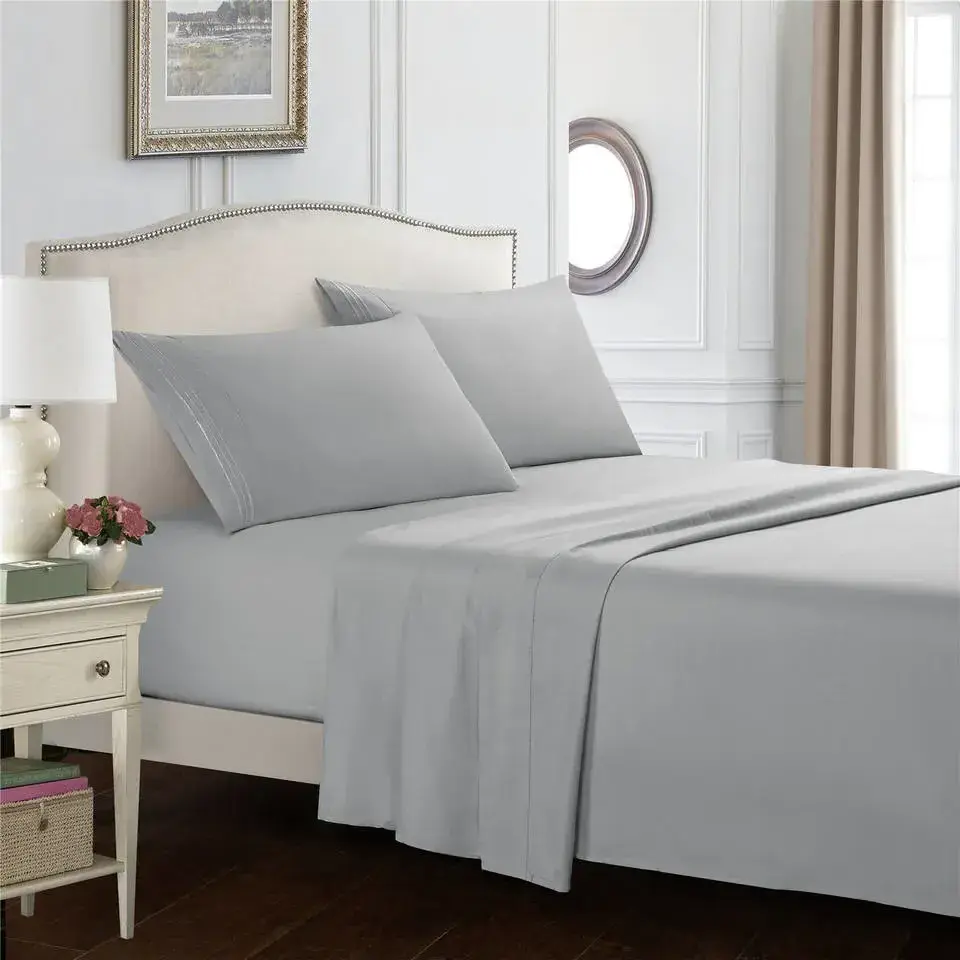 Transform Guest Rooms with Wholesale 5-Star Hotel Quality Cotton  Stripe Single Bed Sheets- Luxury Bedding Set for Upscale Hotel