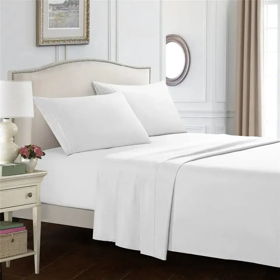 Transform Guest Rooms with Wholesale 5-Star Hotel Quality Cotton  Stripe Single Bed Sheets- Luxury Bedding Set for Upscale Hotel