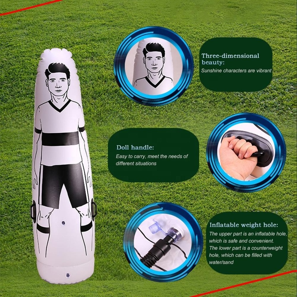 football training equipment hot sale 1.75m inflatable football dummy tumbler mannequin