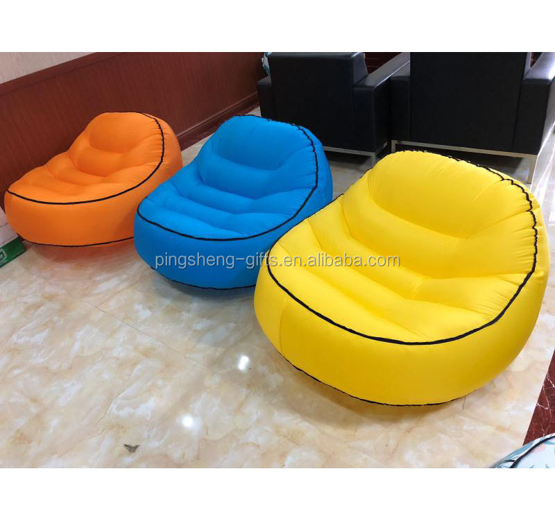 2018 popular portable quick inflatable indoor air chair, office air sofa chair with logo printing