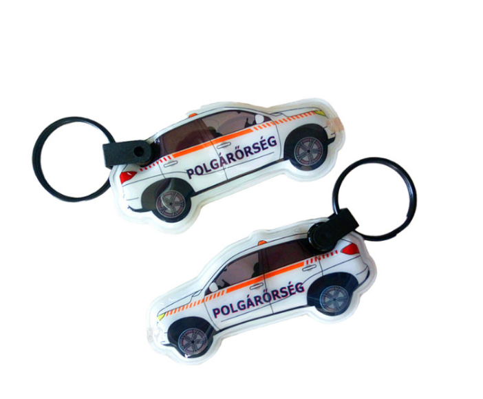 Customized LOGO full Color CMYK Printing car Shape Cheap Promotional Gift Keychain keyring LED Light