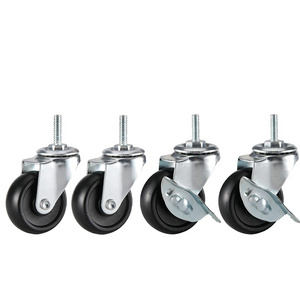 Set of 4 Wire Shelving Shelf Casters for Post shelving ,Wire Rack Wheels,Metal Shelves Wheel