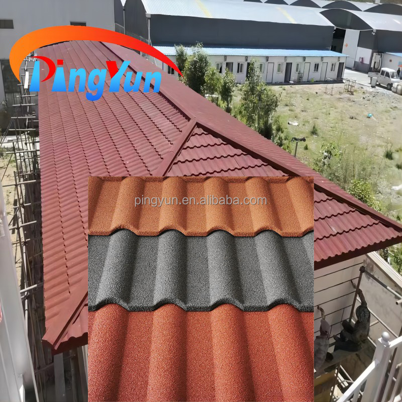 stone coated roofing sheet color stone coated metal roof tiles original wave tile