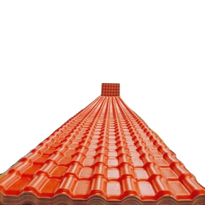 Chinese Waterproof UV Protected Terracotta ASA Coated PVC Roofing Tile High Quality Masonry Synthetic Resin Roof Shingle