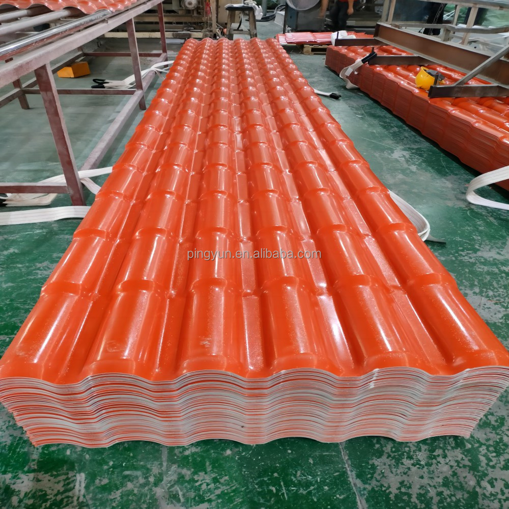 Industrial Light Steel Villa Roof Tiles Colored Asphalt Pe Bag Roof Covering Plastic/plastic Roofing Covering PVC Bent Tiles