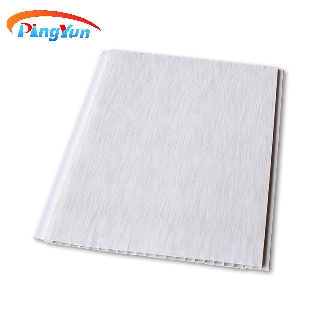 South America Pvc Ceiling Panel Plastic Modern Strip Waterproof Pvc Tile Wall Paper for Bathroom PVC Resin& Calcium Powder 5.95m