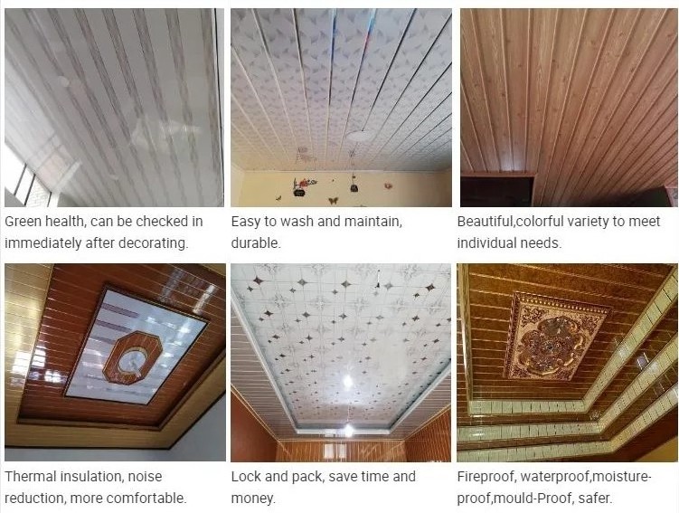 Shower Soffit Pvc Ceiling Panels Customizable Waterproof Board Strip for Modern Houses Waterproof Techo De PVC 2 Years 1.8-5kg