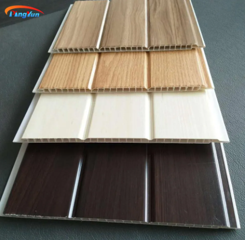 PVC Ceiling Panel Modern Customizable Waterproof Board Strip Low Price Wood PVC Resin & Calcium Powder 2 Years Ceil Waterproof