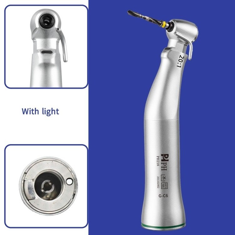 Dental handpiece 20:1 low speed dental diagonal drill handpiece surgery contra angle led handpiece dental implants