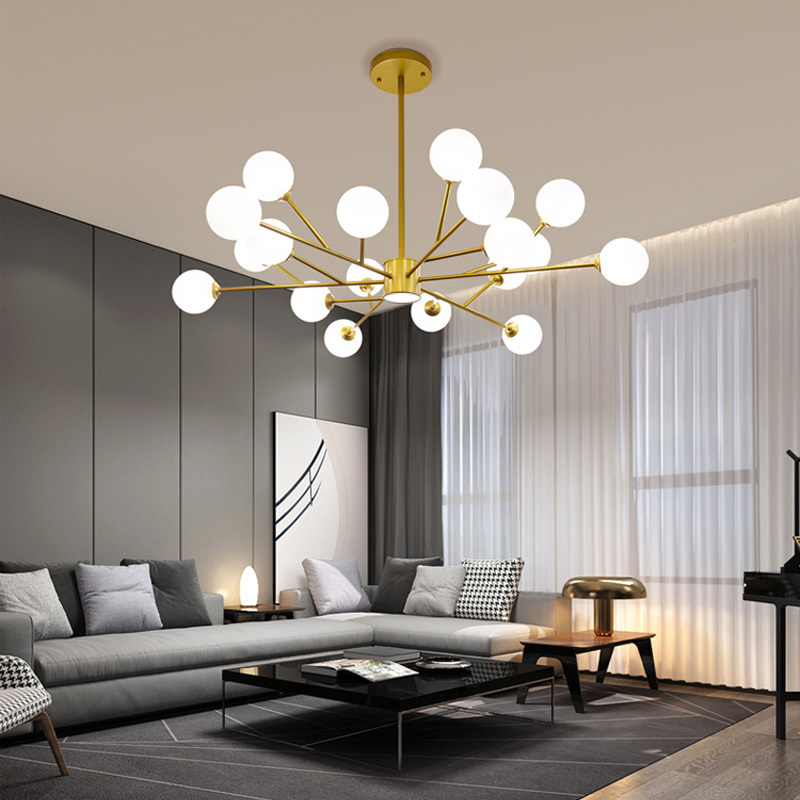 Wholesale Modern Pendant Lights For Living Room Hotel Restaurant G9 Milk White Glass Chandeliers