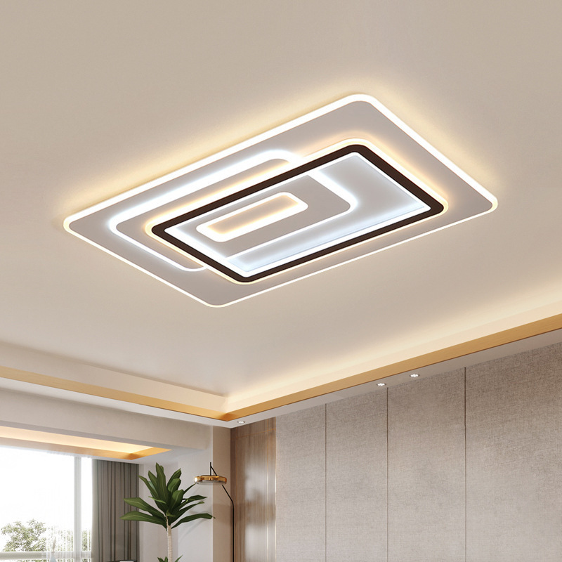 Zhongshan Factory Acrylic black indoor hotel lobby european style modern ceiling light for living room