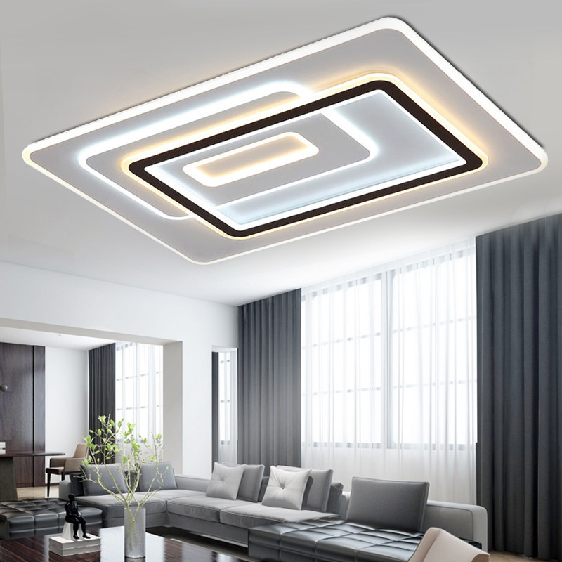 Zhongshan Factory Acrylic black indoor hotel lobby european style modern ceiling light for living room