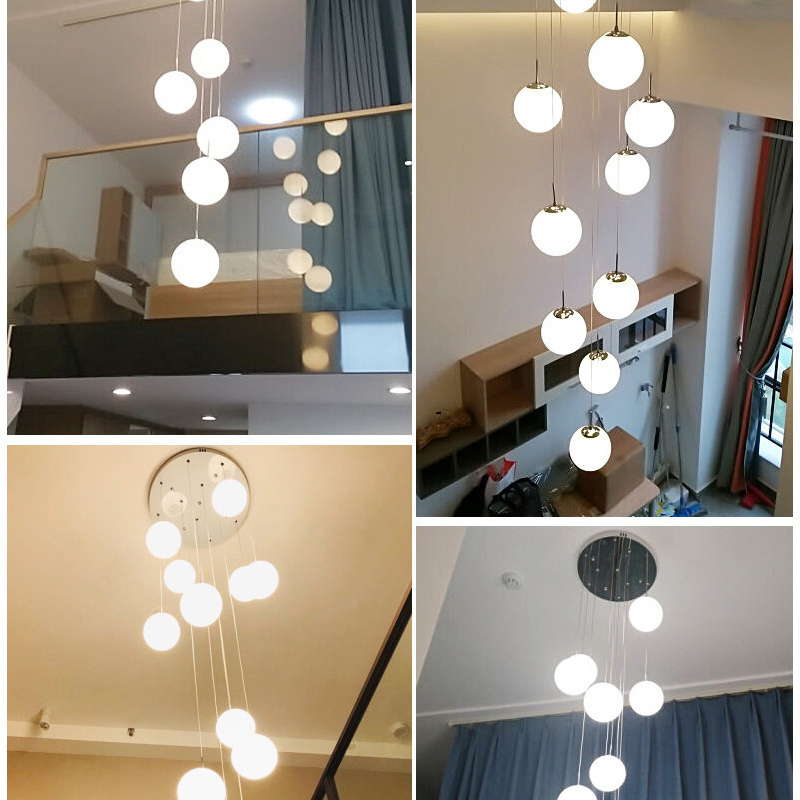 Nordic Fashionable glass round home hotel circle Ceiling Modern chandeliers pendant lights