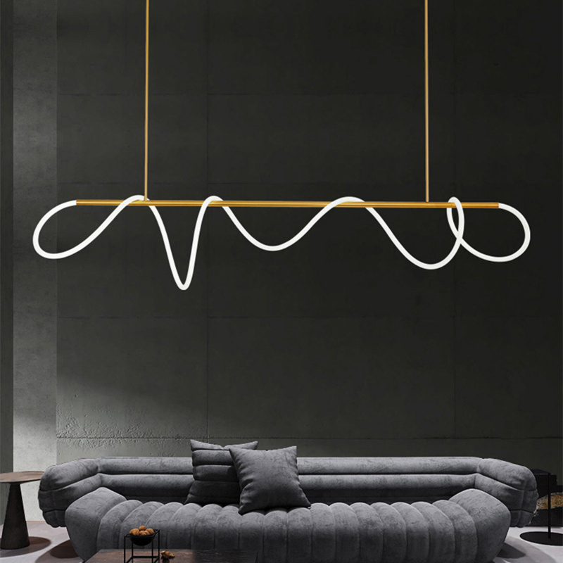 Modern Long Hose Led Ceiling Chandelier for Table Dining Room Kitchen Bar Pendant Lighting Suspension Design Lusters Luminaires