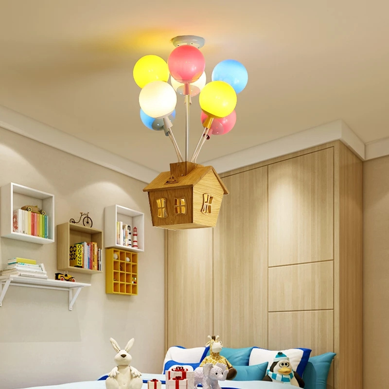 Modern Children's Room Chandelier Bedroom Cartoon Colorful Balloon Kids Ceiling Pendant Lamps Home Light Fixture